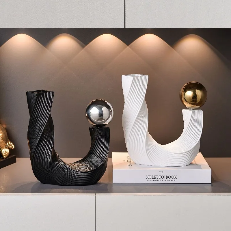 Modern light luxury high-end decoration ornament living room TV cabinet bookcase artwork