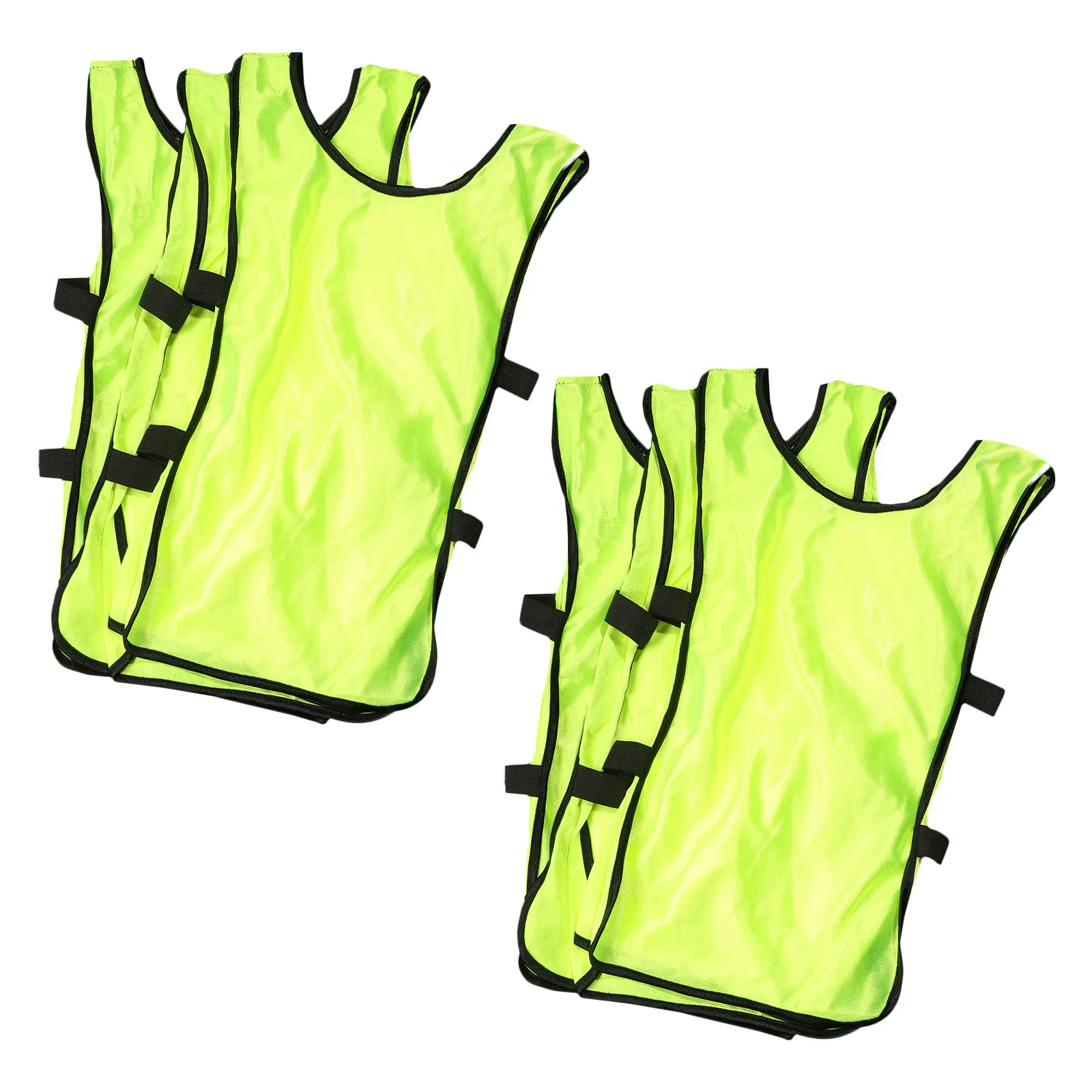 

6Pcs Red Football Vest Breathable Training Waistcoat Kids Scrimmage Soccer Sports Practice Pinnies Training Waistcoat