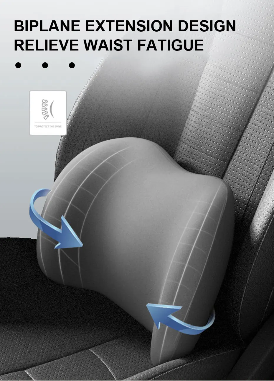 SEAMETAL Auto Kissen Innen Memory Foam Auto Kopfstütze Kissen Universal Auto Taille Kissen Schutz Kopf Hals Kissen Zubehör – Detail 6