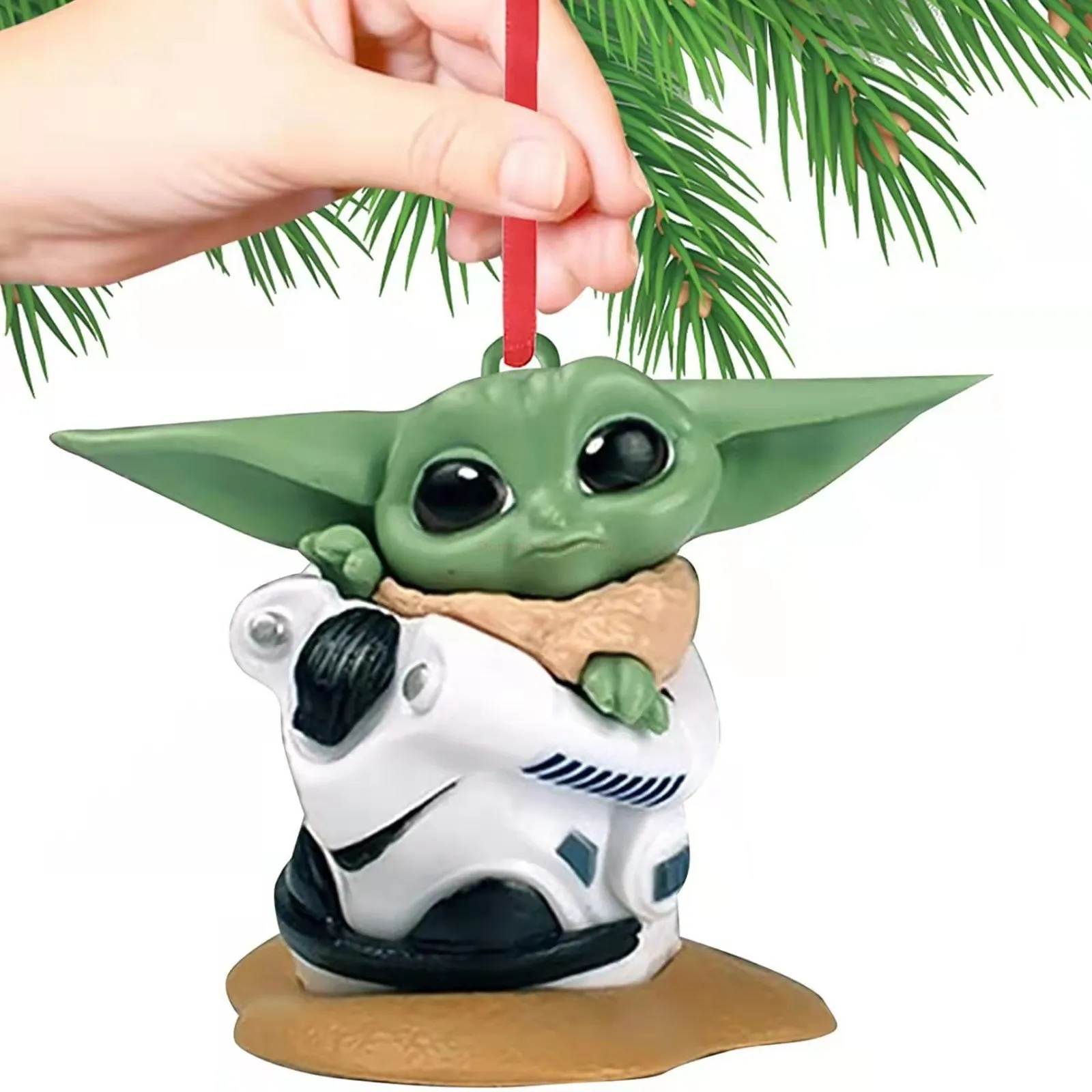 9 szt. Figurka Baby Yoda figurek płaski wisiorek boże narodzenie zawieszka na choinkę ozdoba na przyjęcie Santa dekoracja pokoju nowy rok Navidad