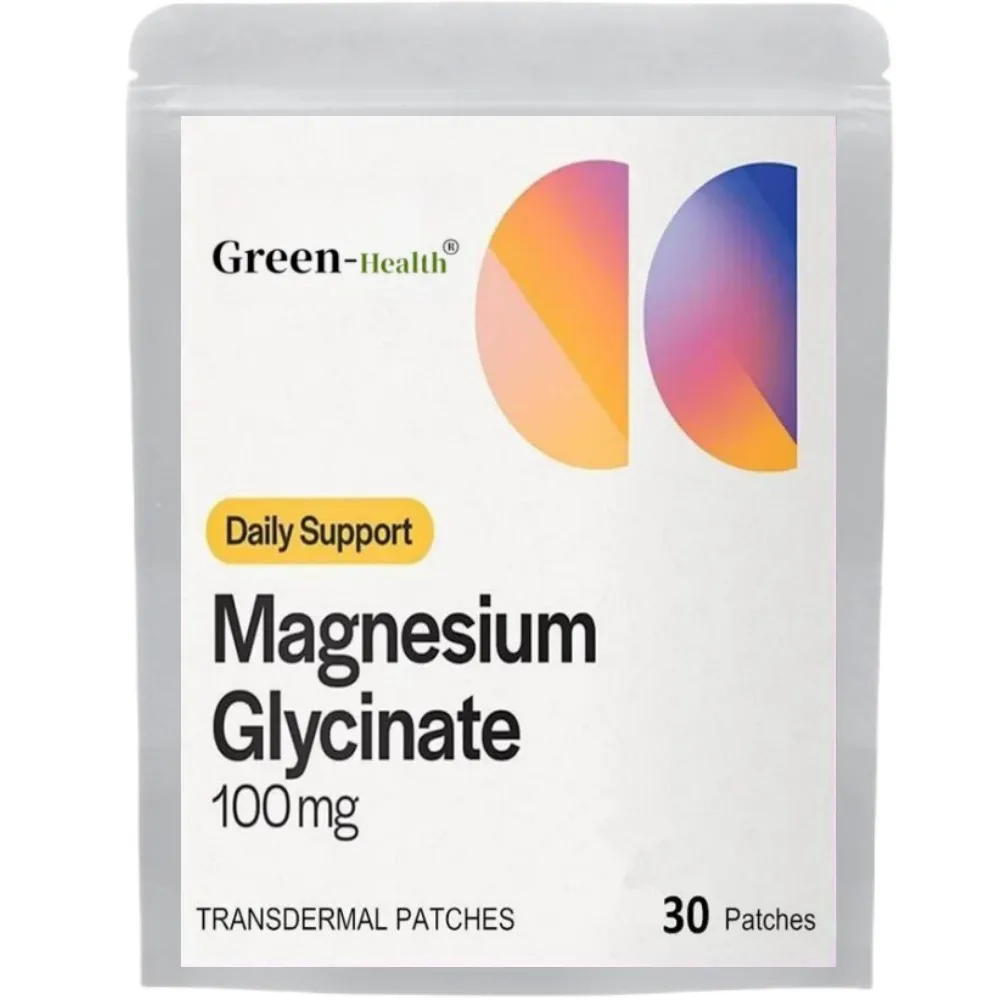 30 Patches Magnesium Glycinate Transdermal Patches For Stress, Nerves, Sleep, Muscles, Metabolism