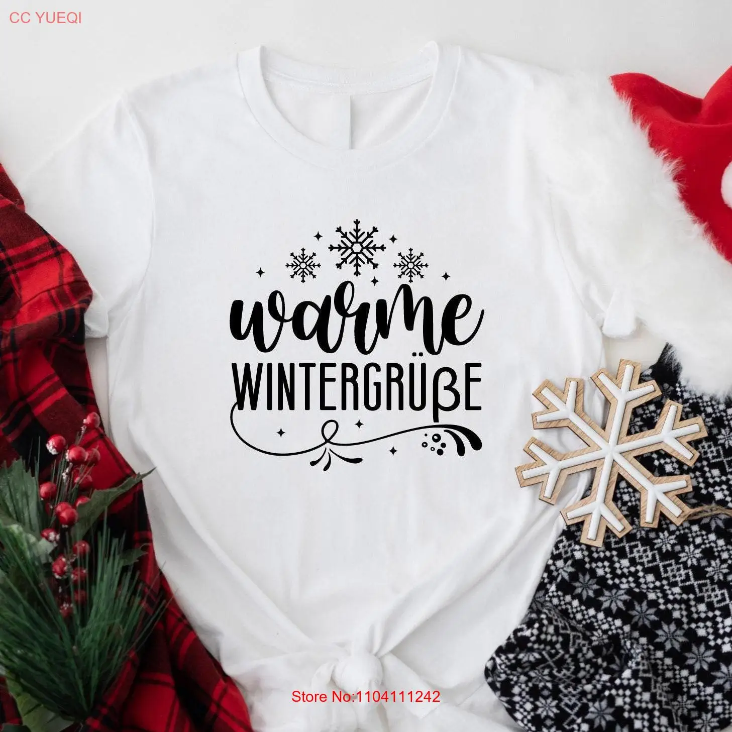 

Warme Wintergrüße T shirt German Holiday Women Christmas Season Funny Winter Lover long or short sleeves