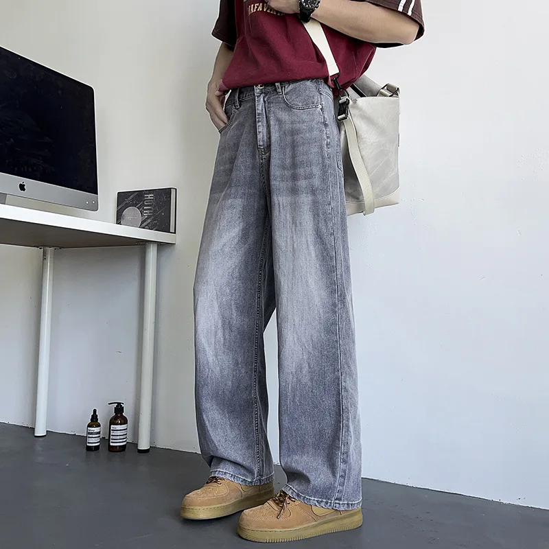 

2025 Summer New Men's Korean Edition Fashionable Versatile Loose Casual Simple Tencel Elastic Lyocell Solid Color Thin Jeans