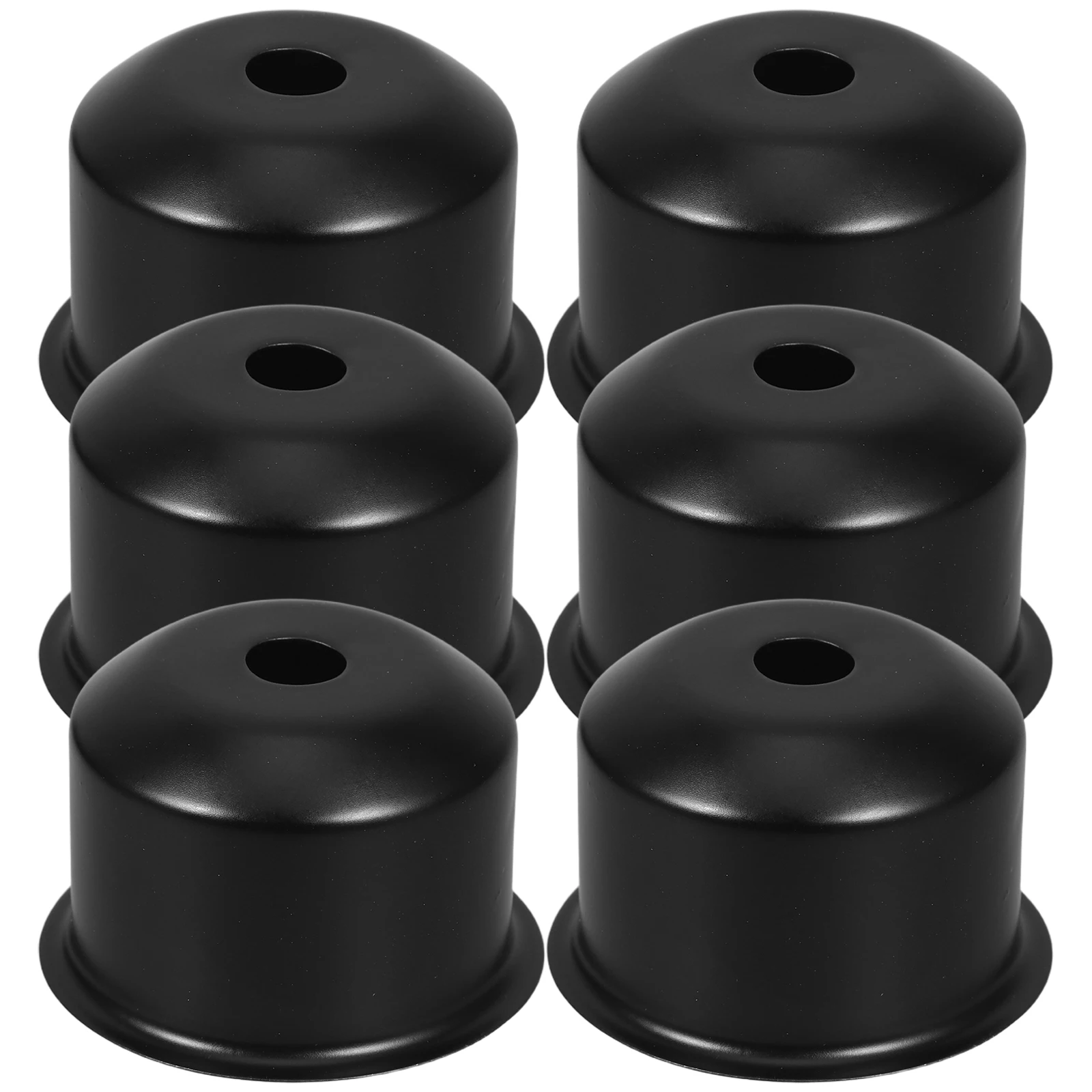 

6pcs Lamp Holder E27E14 Socket Base Parts Bulb Cover Screw Cup Black 10mm Hole Iron Material Universal Compatibility Modern