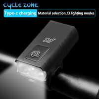 T6 LED Bike Head Light 3 Modes MTB Bike Flashlight Rechargeable Bicycle Front Rear Light Set Cycling Headlight for Night Riding