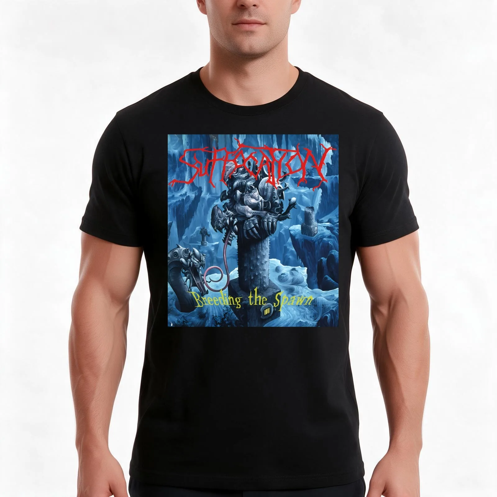 BREEDING THE SPAWN - Technical Death Metal T-Shirt Summer Casual Cotton Tee Oversized Streetwear Tops Vintage Graphic Print