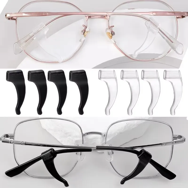 1-10Pairs Silicone Clear Antiskid Ear Hooks Glasses Anti Slip and Anti Falling Earbuds Sunglasses Glasses Frame Sleeve Fasteners