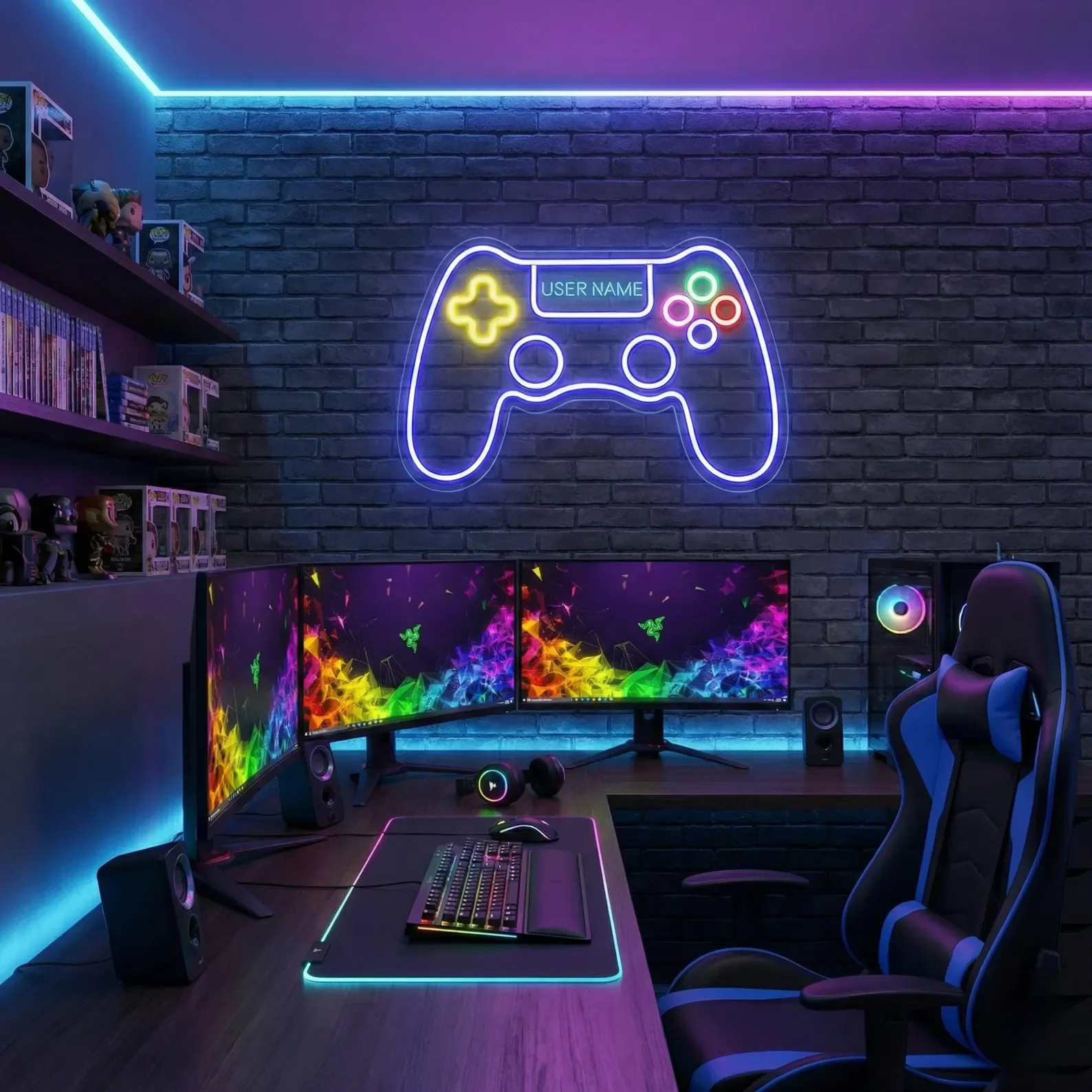 Custom Game Console Neon Sign, Personalized Led Neon Sign for Gamer Room Decor with Multiple Size Options