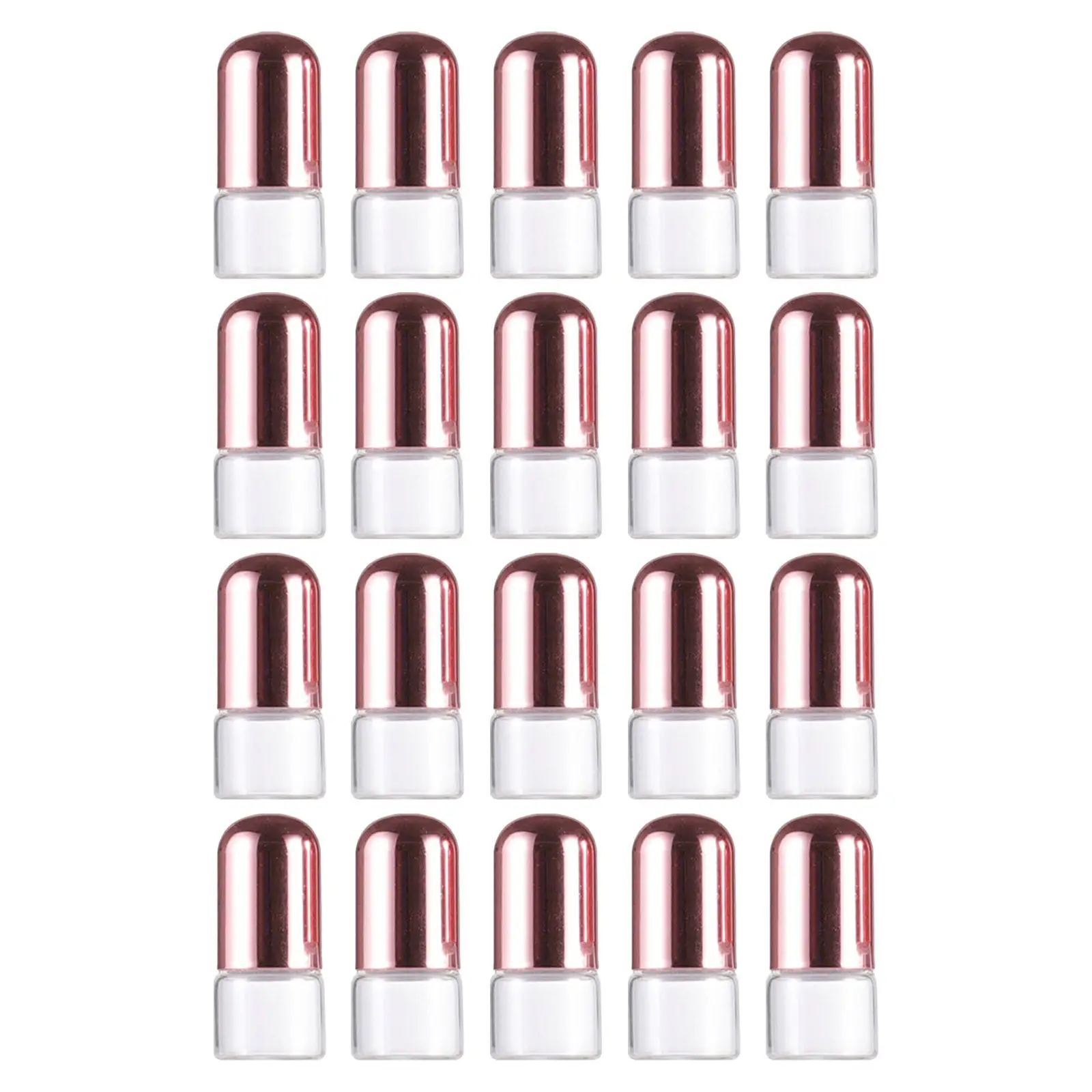 20Pcs 1Ml Transparent Glass Roller Bottles with Chic Pink Caps Mini Refillable Perfume Roller Bottles Leakproof Travel Essential view 4
