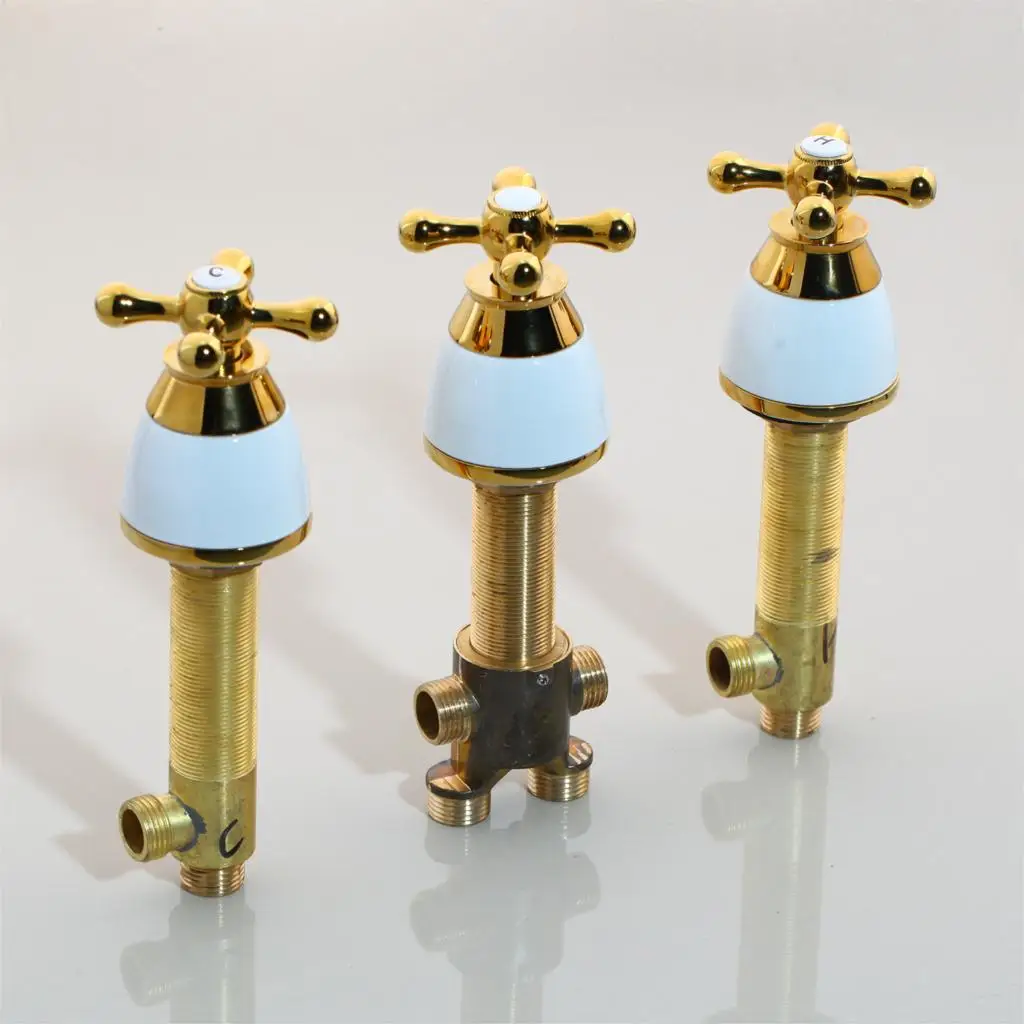 KEMAIDI Bidet Faucet Hot And Cold Water Control Valve 3 Sets For Bathroom Mixer Valve Long Size Tap Handle Bathroom Accessaries