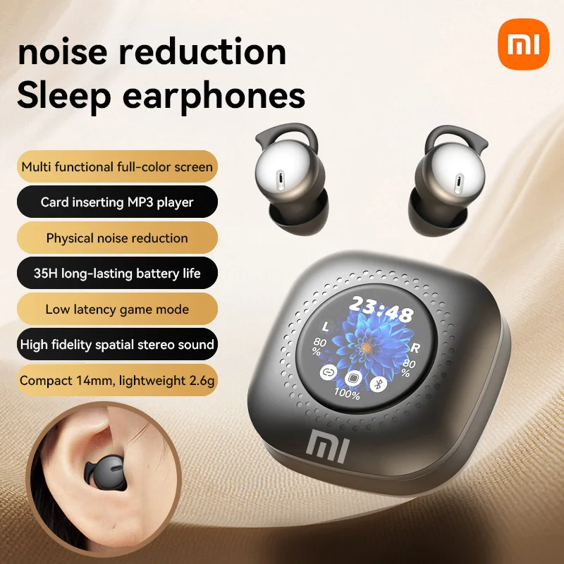 XIAOMI Q26 Pro Sleep Earbuds In Ear Wireless Bluetooth Earphones Noise Cancelling Comfrotable HiFi Stereo Headset Built-In Mic