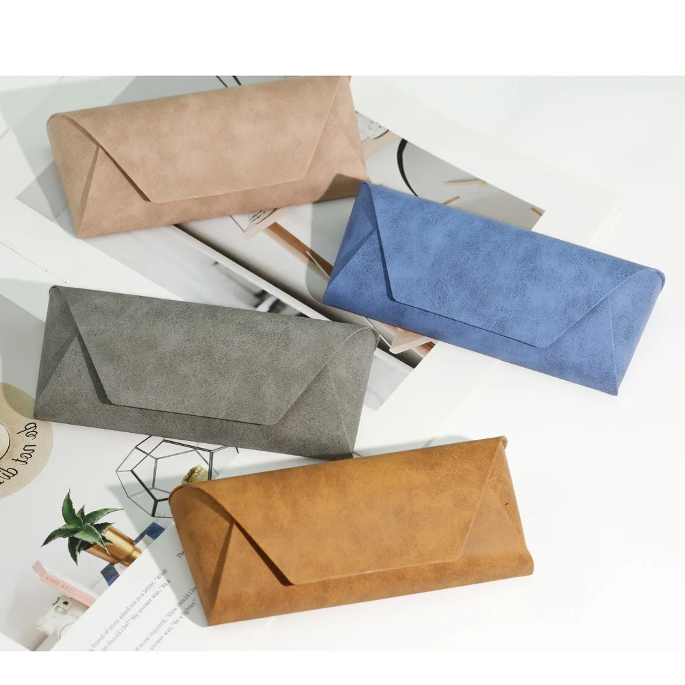 Handmade Leather Flocked Eyeglass Case Portable Large Capacity Glasses Storage Pouch Soft Anti-Scratch Sunglasses Bag