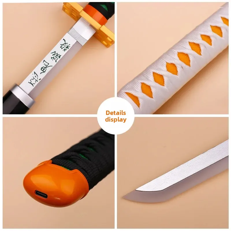 ดาบคาตานะ 100 ซม. ดาบพิฆาตอสูร อนิเมะ ของสะสม ดาบซามูไรเรืองแสง ทันจิโร่ คอสเพลย์ อุปกรณ์ประกอบฉาก มีด อาวุธ โมเดล พลาสติก ของเล่น