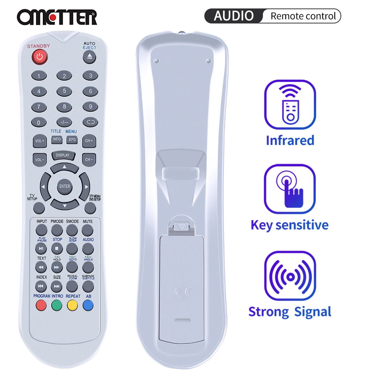 

Replacement for MT LOGIC TFDVD2318 838-2 for NOKASONIC TV Remote Control