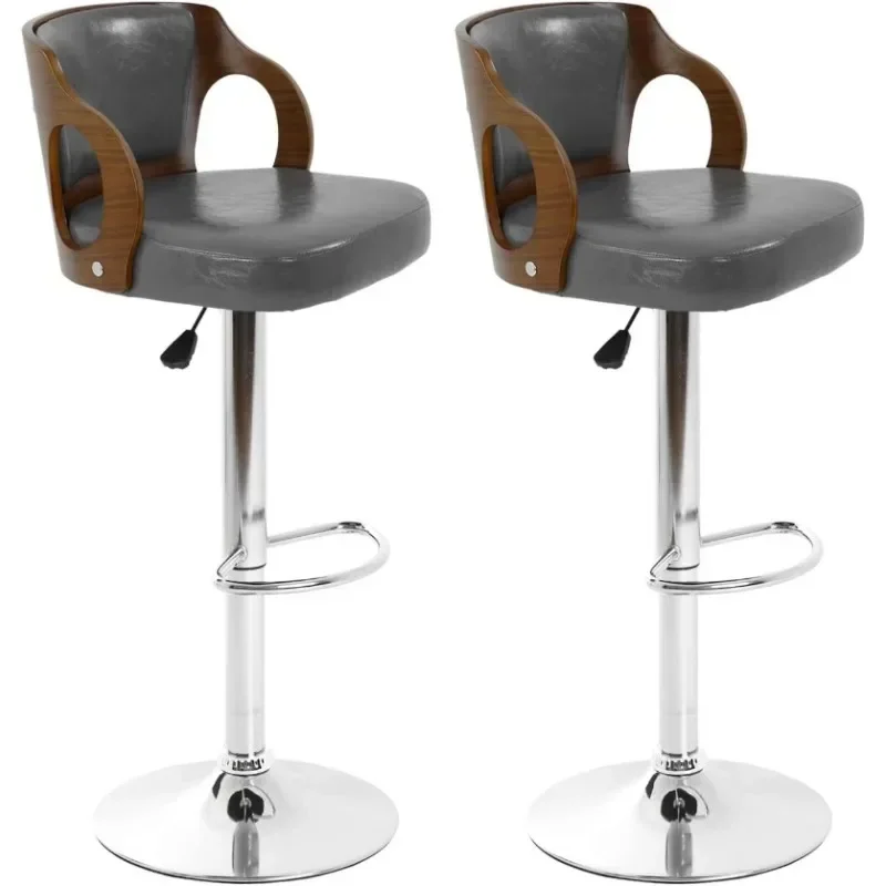 

BestOffice Counter Height Bar Stool Set of 2 stools Modern Swivel Adjustable PU Leather s Hydraulic