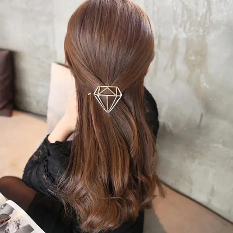 Jepit Rambut Berbentuk Berlian Penjepit Rambut Hiasan Kepala Geometris Aloi Jepit Rambut Jepit Rambut Wanita Anak Perempuan Aksesori Perhiasan Klip Ekor Kuda