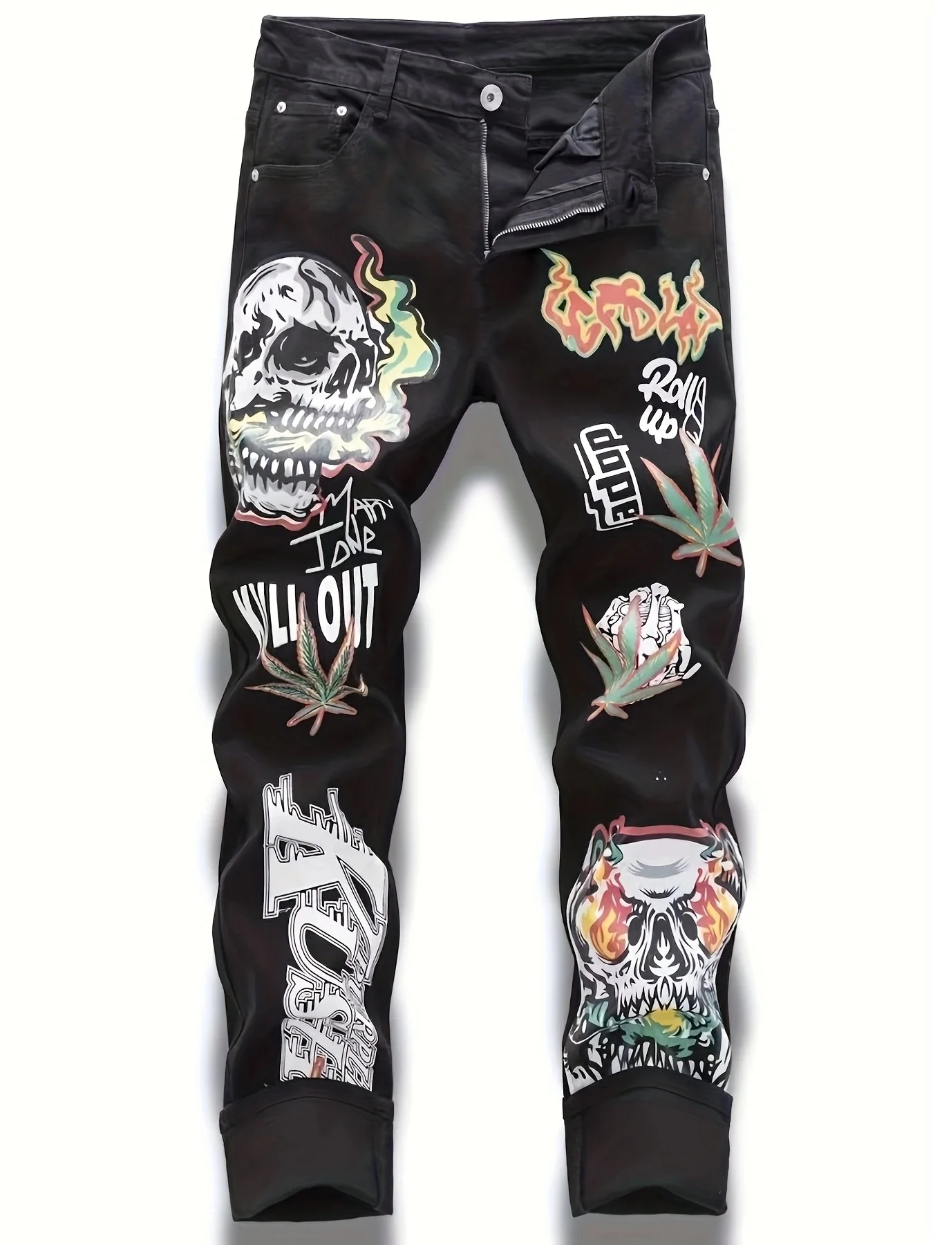 

Европейский и американский новый черный Чжанзай, вымытый с дырками, чтобы сделать старые модные джинсы.