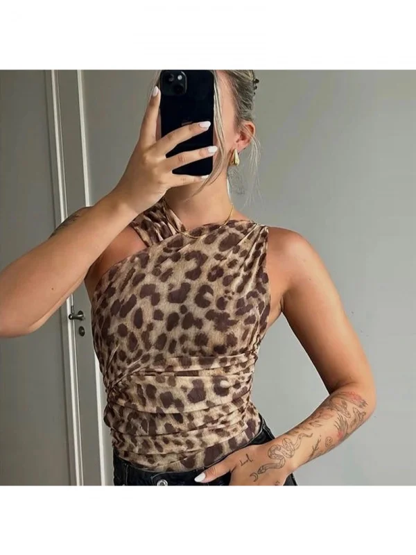 

Асимметричное облегающее боди с леопардовым принтом, женские модные трансселлерические брюки из ткани Sle Me, ультратонкие брюки из девяти предметов