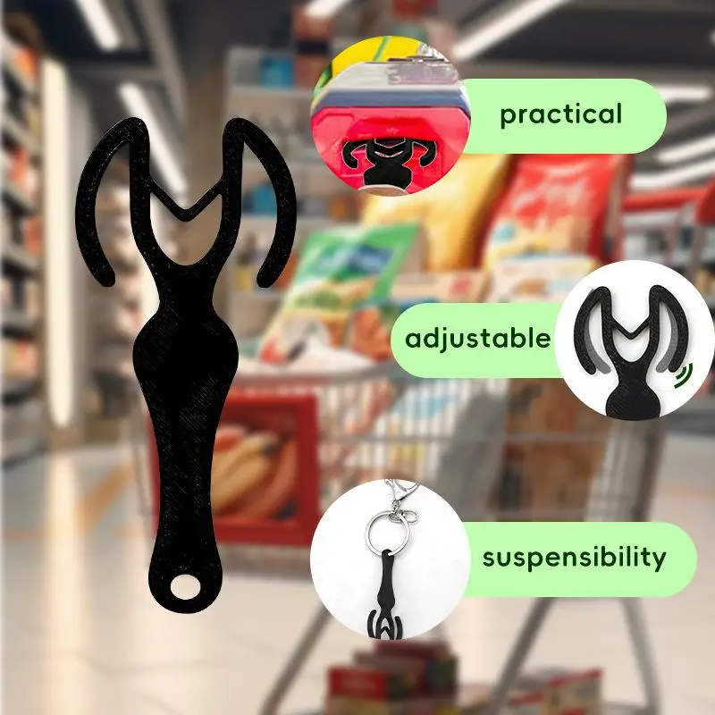 Loose Shopping Cart Chip Unlocker Pendant Shopping Cart Trolley Token Keychain Hanger Stainless Steel Shopping Cart Tools 3Pcs