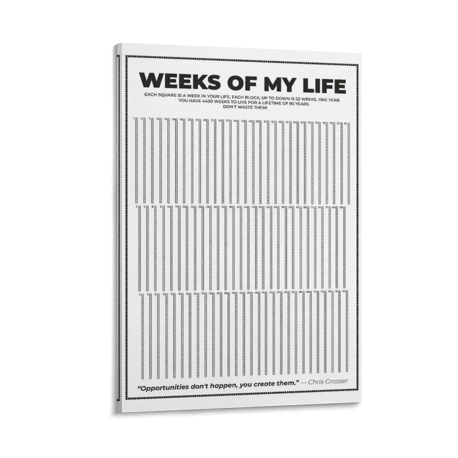 

Life calendar Weeks of my life Square 2023 Canvas Painting home decors accessories house decorations Decorative paintings