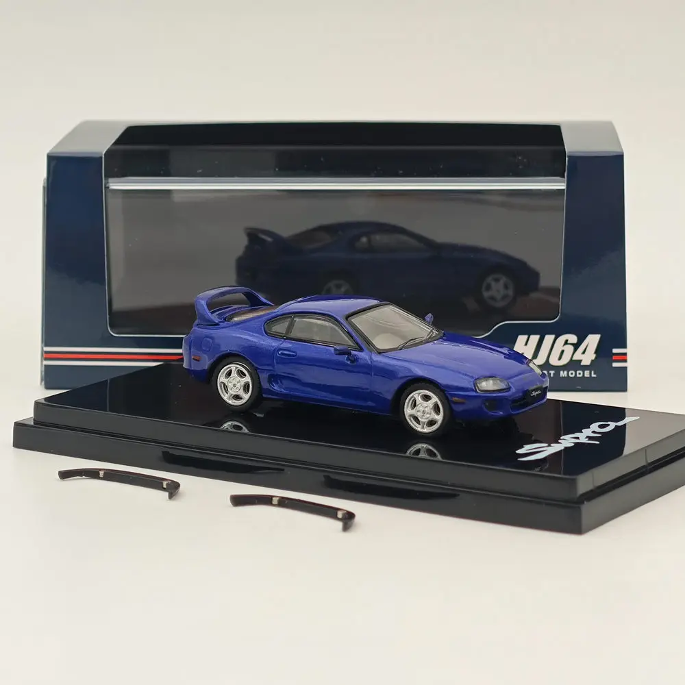 1/64 Hobby Japan For SUPRA RZ JZA80 with Active Spoiler Parts Blue HJ642042BL Diecast Models Car Limited Collection Auto Toys