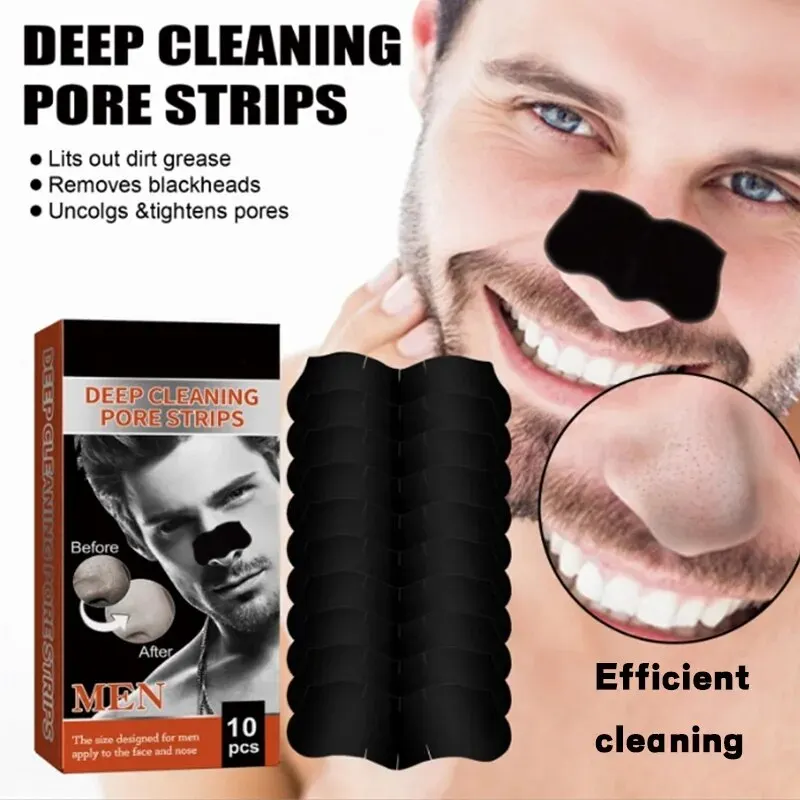 Men'S Blackheads Tighten Pores, Pimples, Acne, Blackheads Clean, Shrink And Tear Nasal Strips Easily Remove Blackheads