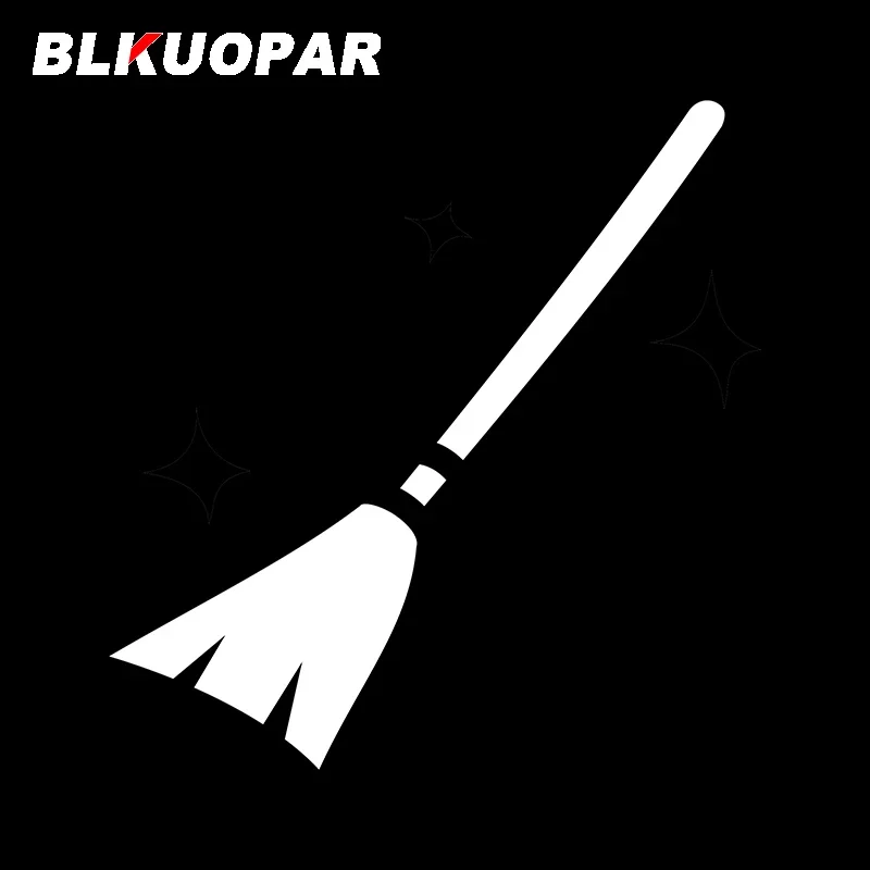 BLKUOPAR for Magic Broom Car Stickers Waterproof Cartoon Decals Simple Creative Windows Helmet Trunk Decor Car Label DIY
