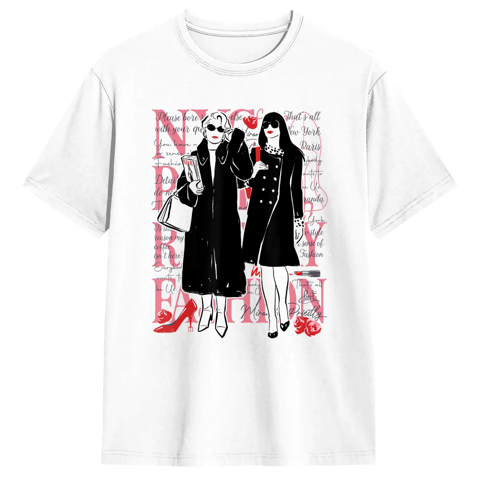 The Devil Miranda and Andy T-Shirt Summer  100% Cotton T-Shirts For Couple Trending Casual Tee Shirt Short-Sleeve Vintage Tops