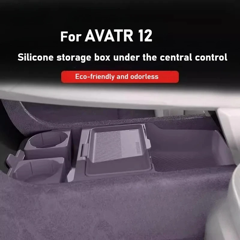 pour-avatr-12-controle-central-boite-de-rangement-en-silicone-boite-d'accoudoir-boite-de-rangement-accessoires-interieurs
