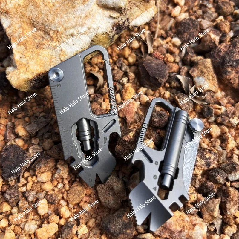 New Titanium Alloy Outdoor Multifunctional Keychain Hanging Buckle Tool Mini Tool