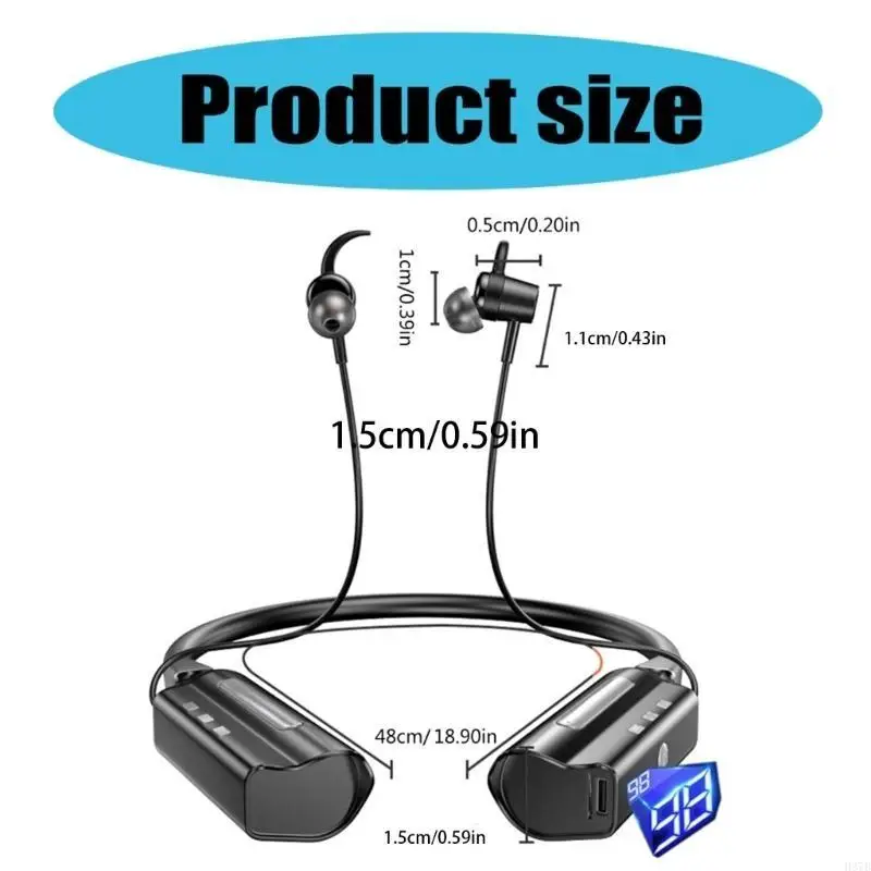 H37B سماعات رياضية متوافقة مع لأنماط الحياة الديناميكية 6000mAh بطارية IPX6