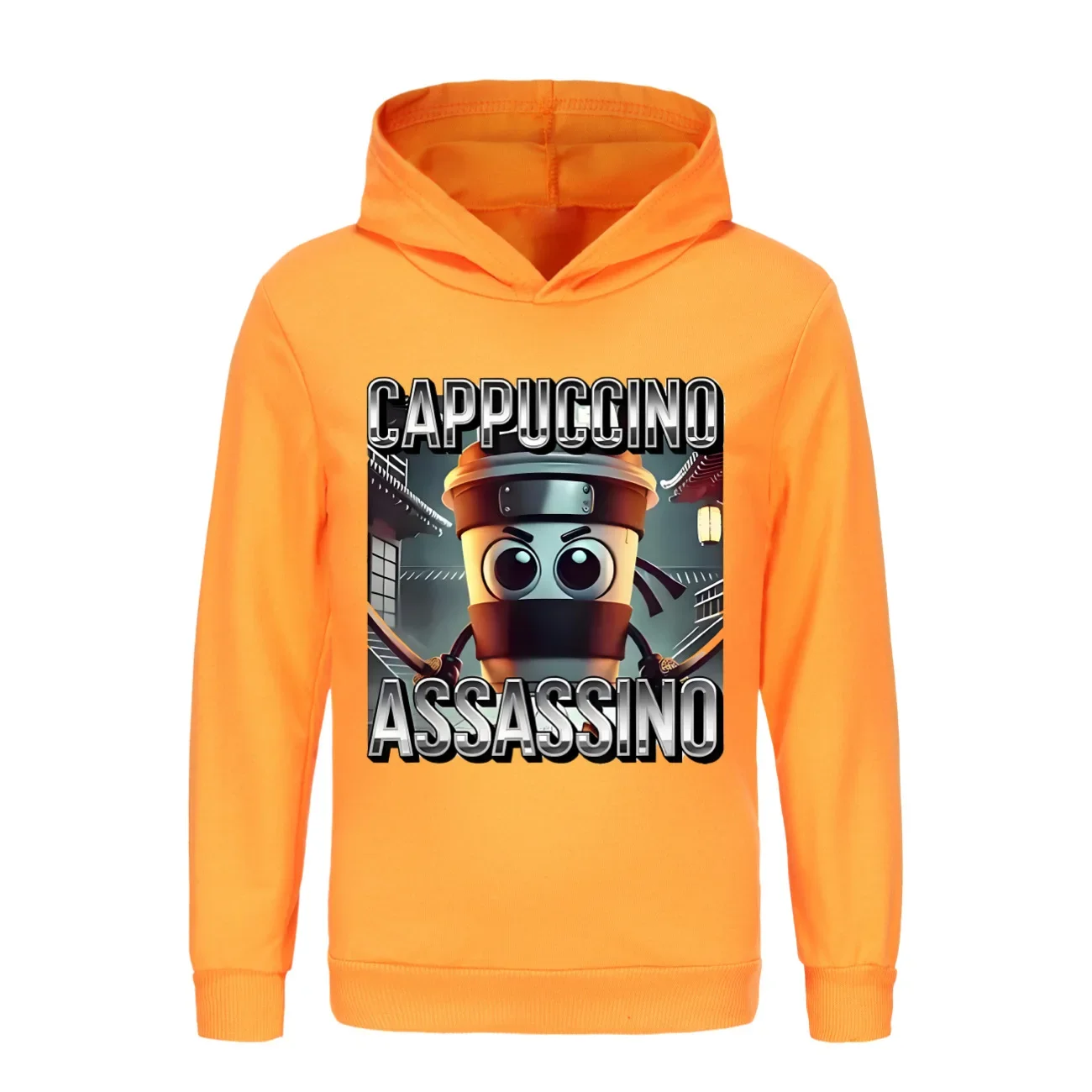 Cappuccino Assassino Hoodie Anak-anak Pakaian Brainrot Italia Remaja Laki-laki Tung Tung Tung Sahur Kaus Pakaian Luar Fashion Anak Perempuan
