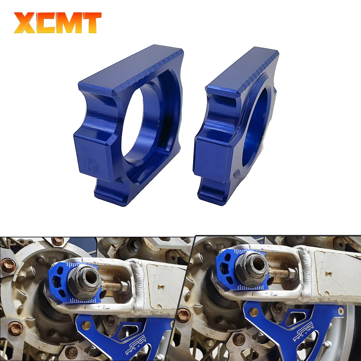 CNC Rear Chain Adjuster Axle Block For YAMAHA  YZ250F YZ450F YZ125 YZ250 YZ250X YZ250FX WR250F WR450F WR250R WR250X 2002-2022