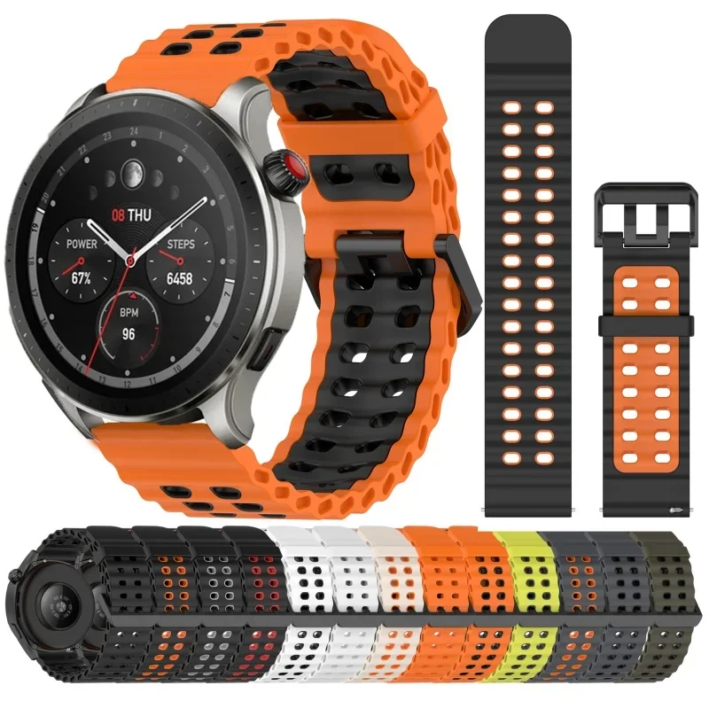 Bracelet de montre en Silicone, 22mm, pour Amazfit Balance 2/Stratos Pace 2 3, bracelet de Sport pour Amazfit Bip 6 5 GTR 4 3 2 2e/Cheetah Pro/Round