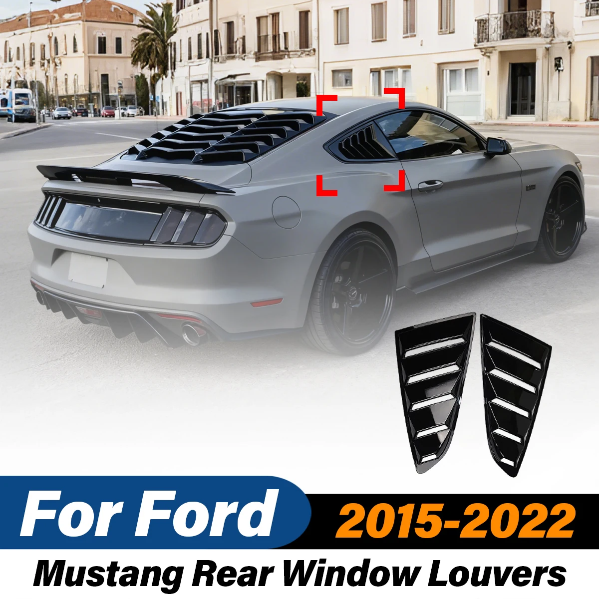 

For Ford Mustang 2015 2016 2017 2018 2019 2020 2021 2022 Rear Window Louvers Blinds Sun Shade Cover Car Exterior Accessories
