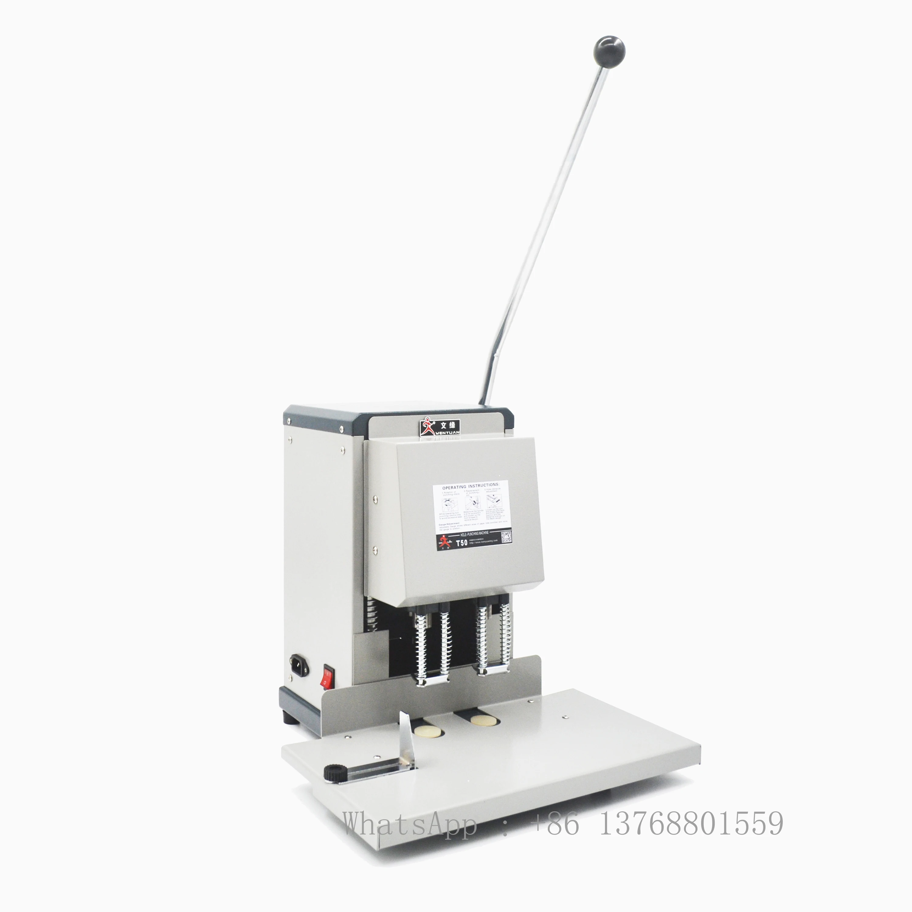 T50 Electric Double-Spindle Paper Drilling Machine 2-Hole Punching Machine Two-Hole Paper Drill