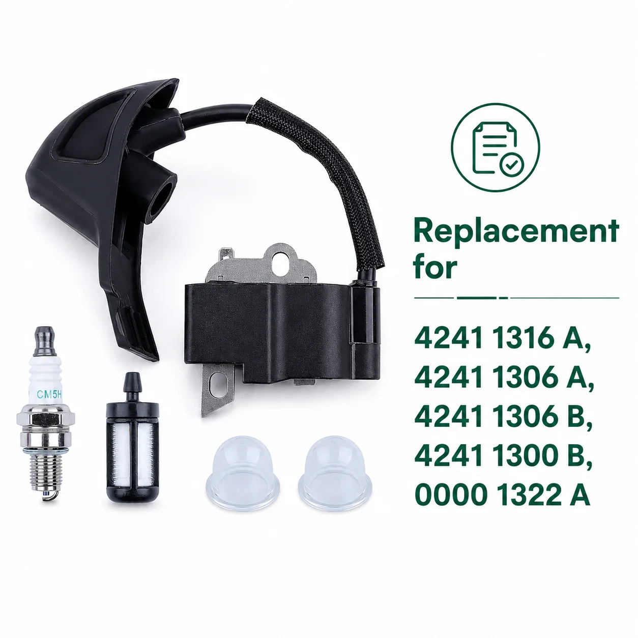 Ignition Coil Spark Plug Fuel Filter Primer Bulb Kit For Stihl BR200 Backpack Blower 4241 1300 B 0000 1322 A OEM 4241 400 1302