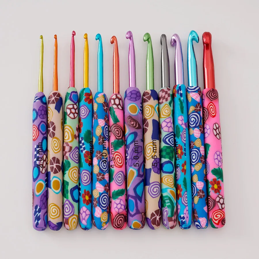 15 Styles Crochet Hook Set for Yarn Knitting  Aluminum Crochet Hooks Stainless Steel DIY Knitting Tools Ergonomic Handle Needles