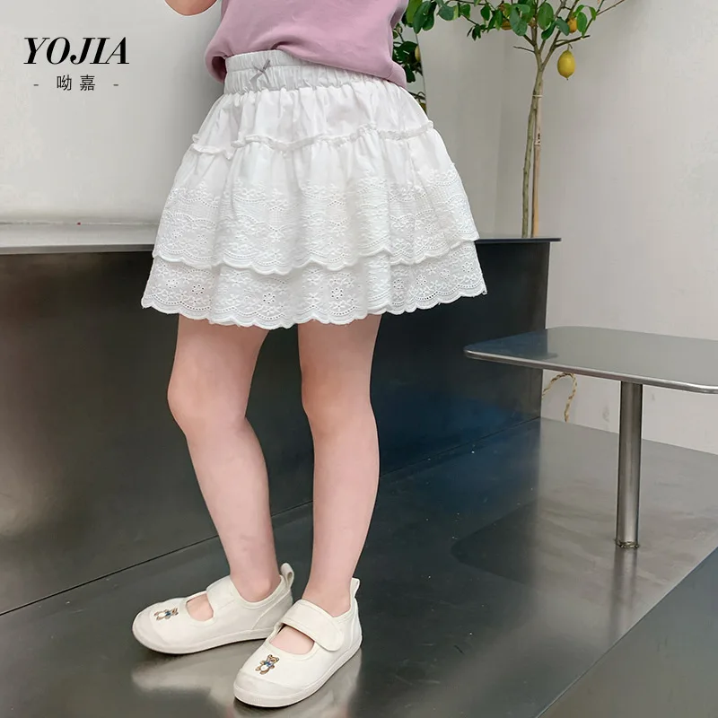 

Girl Skirt Girls Summer Dress 2024 New Korean Style White Culottes Girls Short Skirt Children Baby Girl Fashion White Skirts