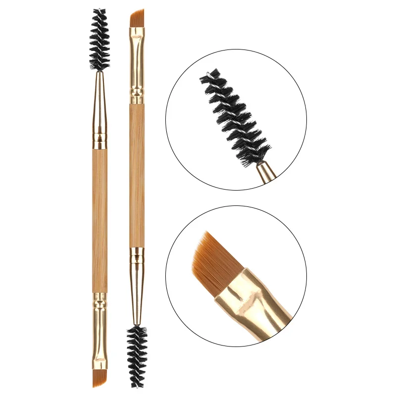 1Pc Double Head Eyelash Brush Makeup Brushes Eyebrow Comb MakeUp Tools Makeup Tools Cosmetic Brush for Eye Brow Angled Extension