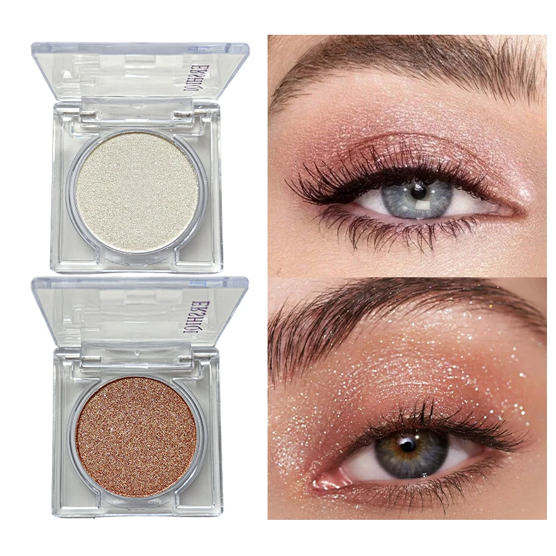 Sombra com glitter, destaque monocromático, pó brilhante, de longa duração, maquiagem brilhante para rosto e olhos, pálpebras e maçãs de bochecha