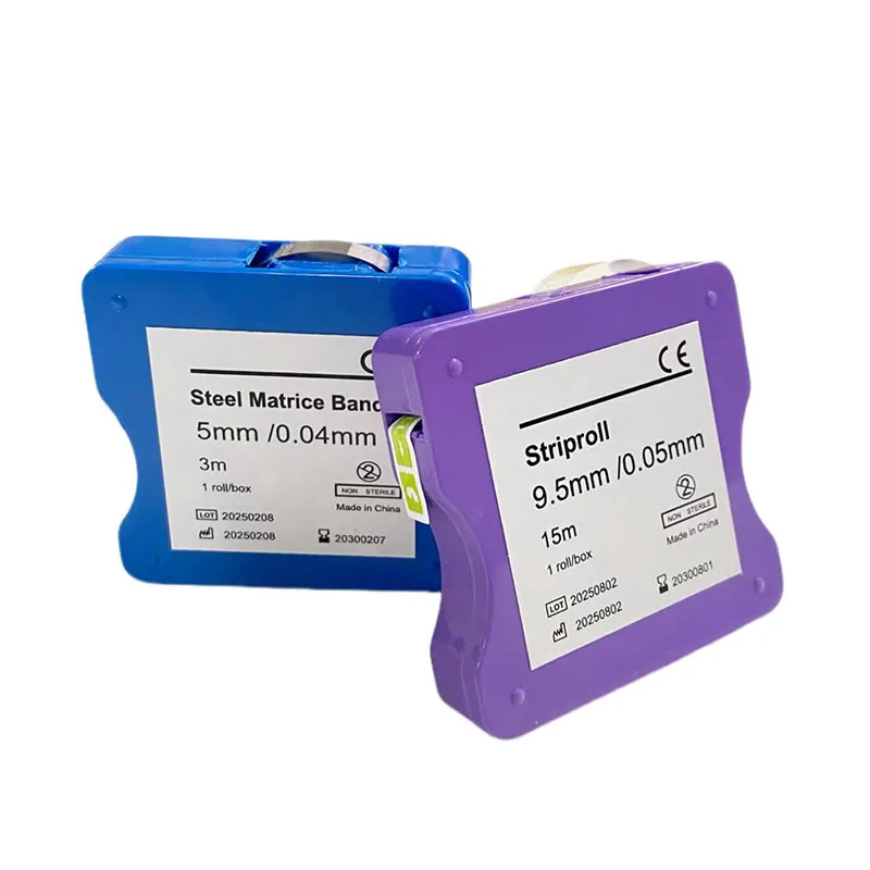 1 لفة شرائط مصفوفة الأسنان الفولاذ المقاوم للصدأ/الراتنج فيلم استعادة ضوء الشفاء الراتنج واضح مصفوفة العصابات مواد طب الأسنان