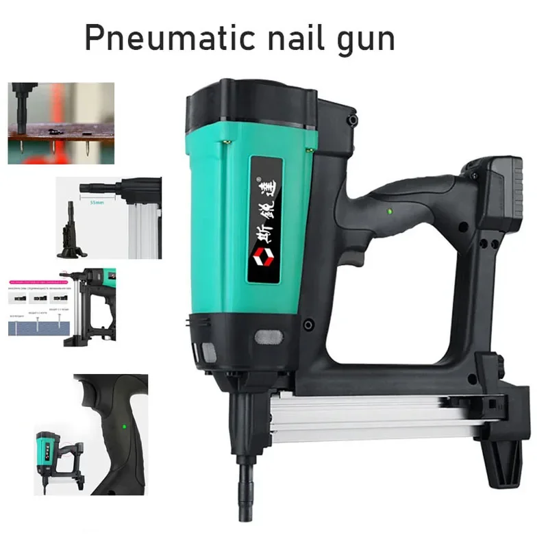 Pneumatic Nail Gun Rechargeable Lithium Battery Nail Gun Hydropower Woodworking Steel Nailer Stapler Electric Nail Gun