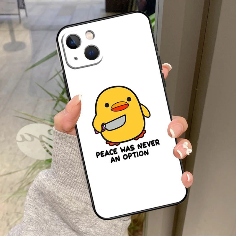 Duck With Knife Duck Cute Phone Case For iPhone 14 13 12 11 15 16 Pro Max Cover For iPhone 12 13 Mini X XR XS Plus