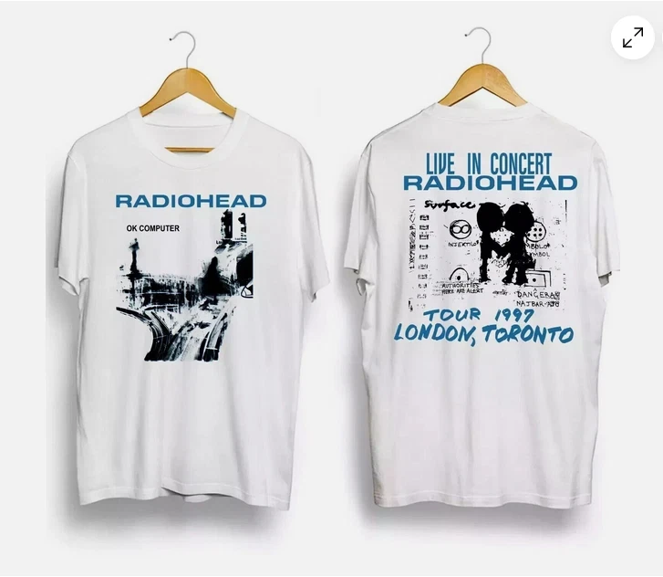 

2025 American Vintage Radiohead Ok Computer Albums 90s Graphics Summer New Vintage Fashion Men and Women Streetwear