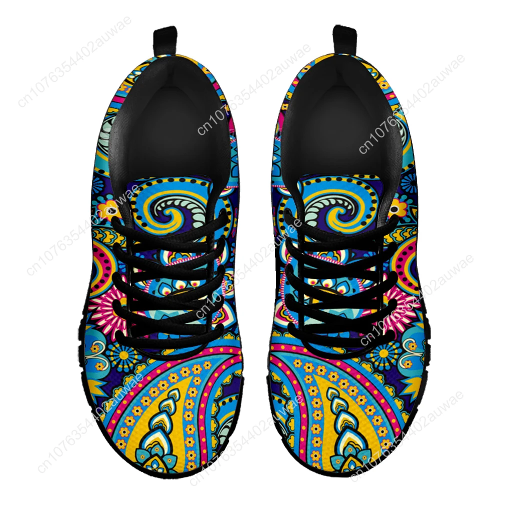 Brand Bohemia Mandala Flower Print Casual Sneakers For Women Comfortable AF Flat Shoes Femme Lace Up Zapatos