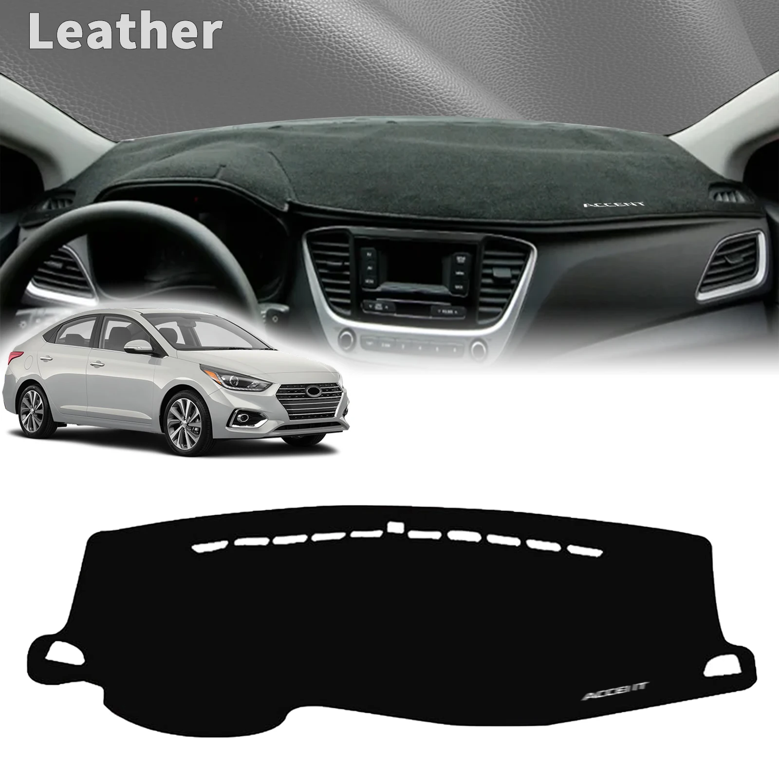 

fit for Hyundai Accent HC Solaris 2 2021-2017 LHD Car Accessories Dashmat DashMat Sunshade Dashboard Cover Pad Protective Carpet