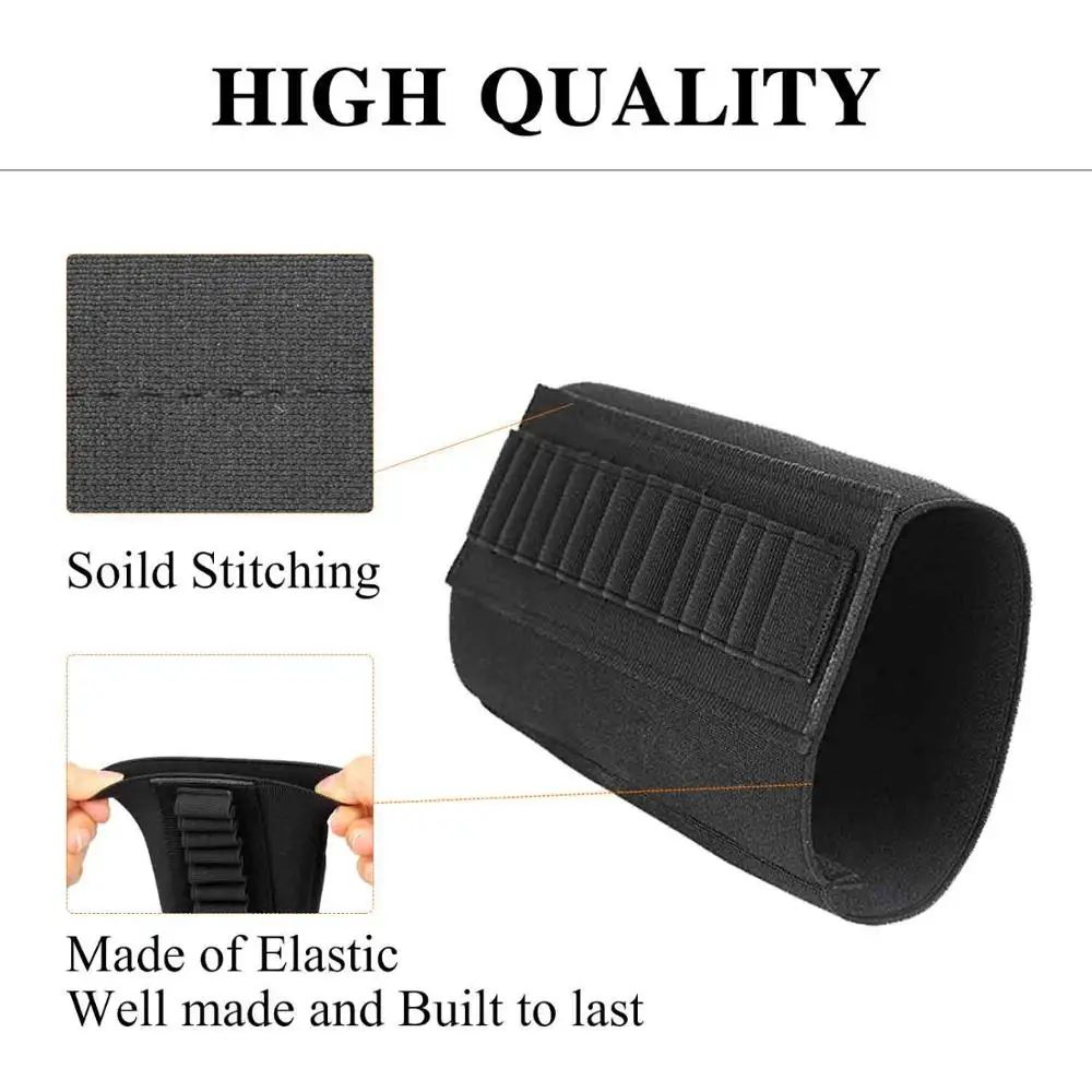 14 Rounds Buttstock Holder Stock Ammo Magazine Pouch Shotgun Shell Bags 5.56 Bullet .22 .223 .204 22LR Gun Remington 870 Hunting