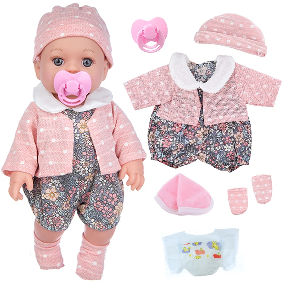 La bambola rinata da 12 pollici/30 cm può essere lavata, placare l'educazione Morbida bambola per bambini Arti mobili e vestiti staccabili, giocattolo per bambini Gif
