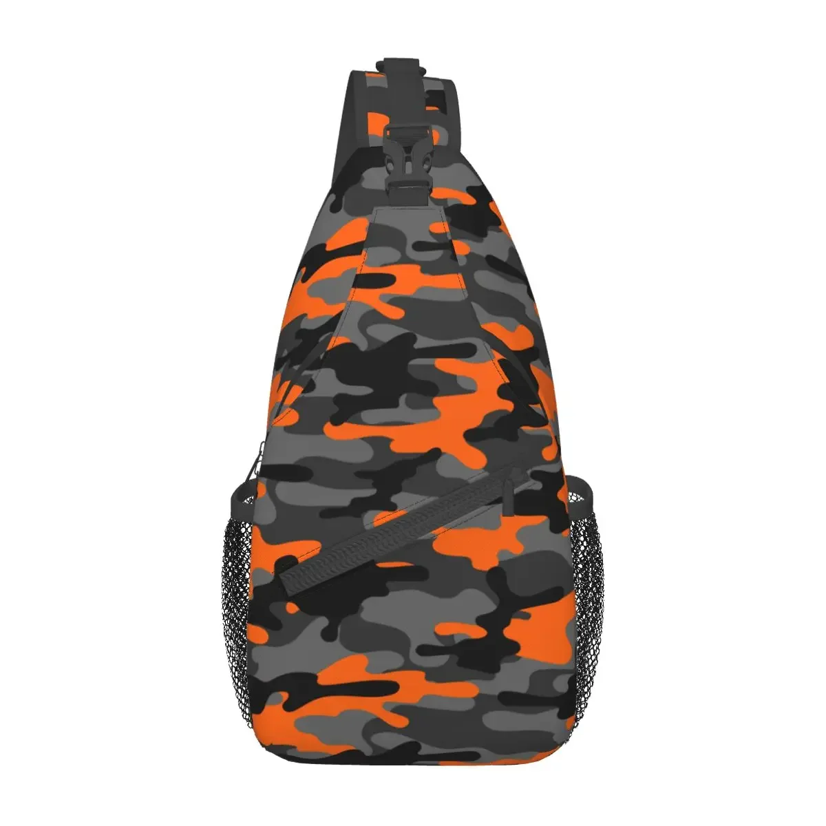 

Orange Camouflage Crossbody Sling Bags Chest Bag Army Camo Shoulder Backpack Daypack for Hiking Outdoor Camping Bag